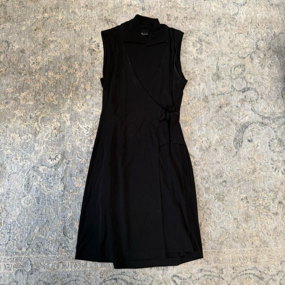 Valerie Sleeveless Black Wrap Dress